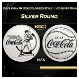 Coca Cola Batter Colorized Style - 1 oz Silver Rou