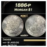 1886-p Morgan Dollar $1 ms66+ SEGS