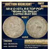 1814 O-107a R-5 Capped Bust Half Dollar TOP POP! "