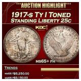 1917-s Ty I Standing Liberty Quarter Toned 25c ms6