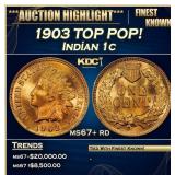 1903 Indian Cent TOP POP! 1c ms67+ rd SEGS