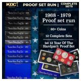 1968-1979 Proof Set Run 67 Coins 12 Complete Sets