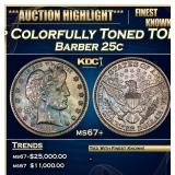 1895-p Barber Quarter Colorfully Toned TOP POP! 25