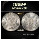 1888-p Morgan Dollar $1 Grades ms64+