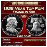 1958 Proof Franklin Half Dollar Near Top Pop! 50c