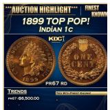 1899 Proof Indian Cent TOP POP! 1c pr67 rd SEGS