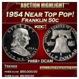1954 Proof Franklin Half Dollar Near Top Pop! 50c