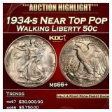 1934-s Walking Liberty Half Dollar Near Top Pop 50