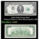 1950 $100 Green Seal Federal Reserve Note Minneapo