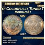 1878-p 7tf Morgan Dollar Colorfully Toned TOP POP!