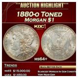 1880-o Morgan Dollar Toned $1 ms64+ SEGS