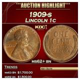 1909-s Lincoln Cent 1c ms62+ bn USCG