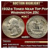 1932-s Washington Quarter Toned Near Top Pop! 25c