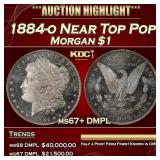 1884-o Morgan Dollar Near Top Pop $1 ms67+ DMPL SE