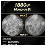 1880-p Morgan Dollar $1 ms65+ SEGS