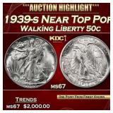 1939-s Walking Liberty Half Dollar Near Top Pop 50