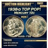 1938-d Mercury Dime TOP POP! 10c ms68+ FSB SEGS
