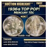 1936-s Mercury Dime TOP POP! 10c ms68+ fsb SEGS