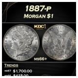 1887-p Morgan Dollar $1 ms66+ SEGS