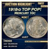 1918-d Mercury Dime TOP POP! 10c ms67 SEGS
