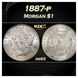 1887-p Morgan Dollar $1 Grades ms63