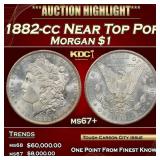 1882-cc Morgan Dollar Near Top Pop $1 ms67+ SEGS