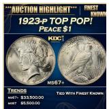 1923-p Peace Dollar TOP POP! $1 ms67+ SEGS