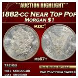 1882-cc Morgan Dollar Near Top Pop $1 ms67+ SEGS