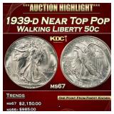 1939-d Walking Liberty Half Dollar Near Top Pop 50