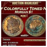 1878-p 7/8tf Morgan Dollar Colorfully Toned Near T