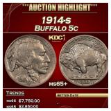 1914-s Buffalo Nickel 5c ms65+ SEGS
