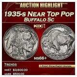 1935-s Buffalo Nickel Near Top Pop 5c ms66+ SEGS