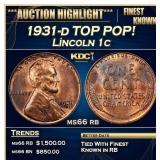 1931-d Lincoln Cent TOP POP! 1c ms66 rb SEGS