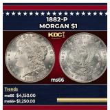 1882-p Morgan Dollar $1 ms66 SEGS