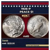 1926-p Peace Dollar $1 Grades ms65