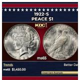 1922-s Peace Dollar $1 ms65 SEGS