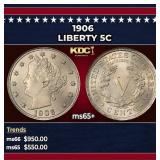 1906 Liberty Nickel 5c Grades ms65+