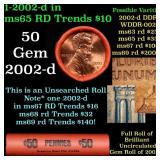 BU Shotgun Lincoln 1c roll, 2002-d 50 pcs Bank Wra