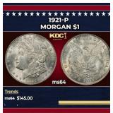 1921-p Morgan Dollar $1 Grades ms64