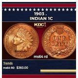 1903 Indian Cent . 1c Grades ms64 rd