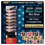 2010-2020 US Mint SILVER Proof Sets, 139 Coins Tot