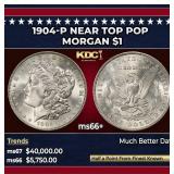 1904-p Morgan Dollar Near Top Pop $1 ms66+ SEGS