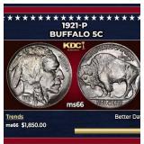 1921-p Buffalo Nickel 5c ms66 SEGS