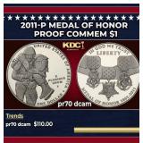 2011-P Medal Of Honor Proof Modern Commem Dollar $