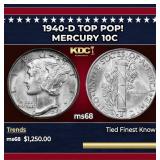 1940-d Mercury Dime TOP POP! 10c ms68 SEGS