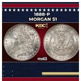1888-p Morgan Dollar $1 Grades ms63