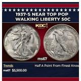 1937-s Walking Liberty Half Dollar Near Top Pop 50