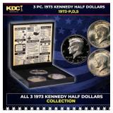Complete 3 PC. 1973 Kennedy Half Dollar 50c set In