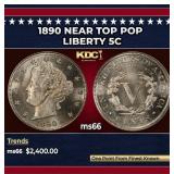 1890 Liberty Nickel Near Top Pop 5c ms66 SEGS