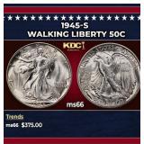 1945-s Walking Liberty Half Dollar 50c Grades ms66